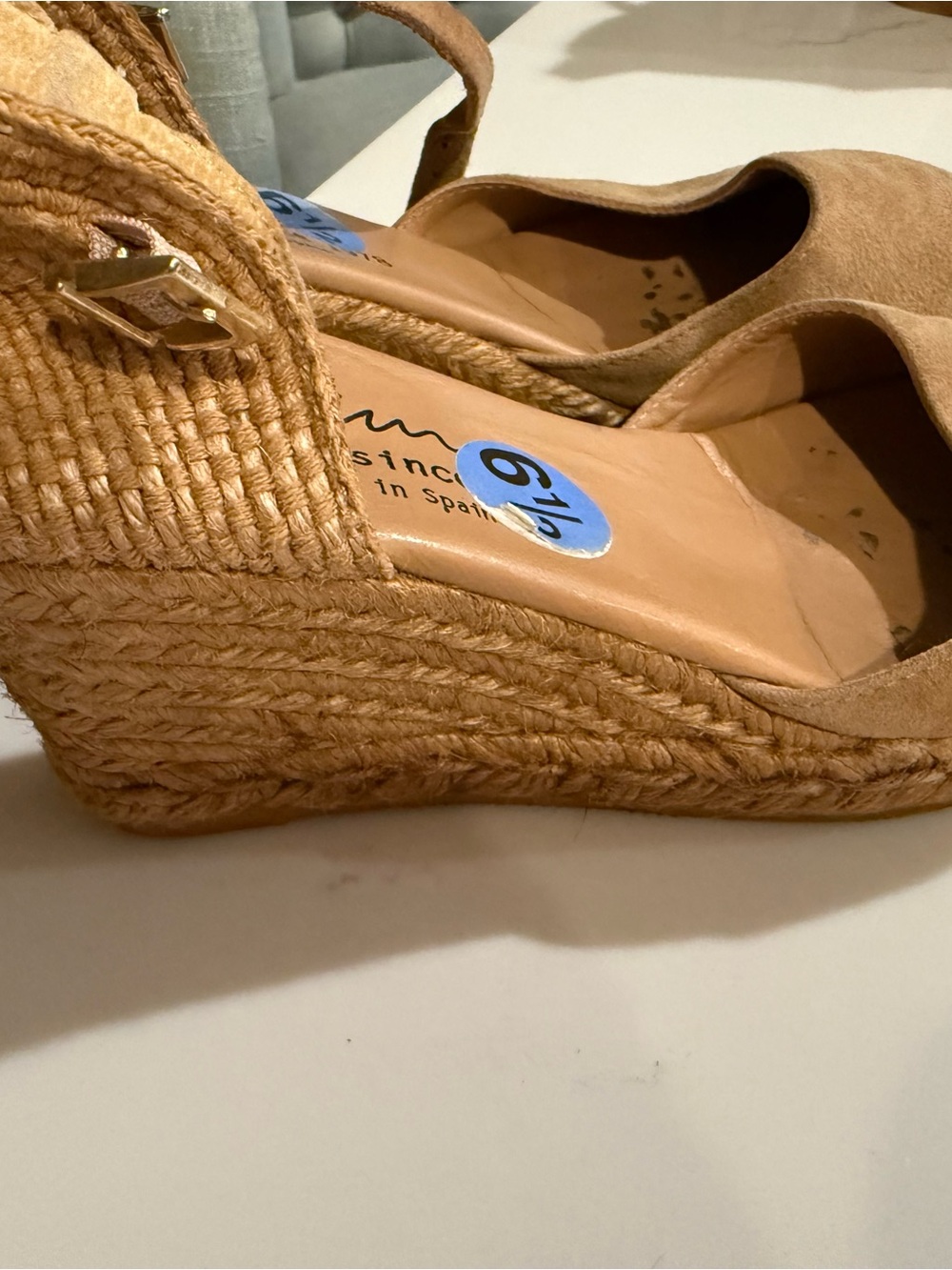 Espadrille Wedge Sandals in Tan - Women